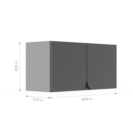 ตู้แขวนคู่ KITZCHO CURVE 80x40 ซม. สี GREY GRAPHITE_5