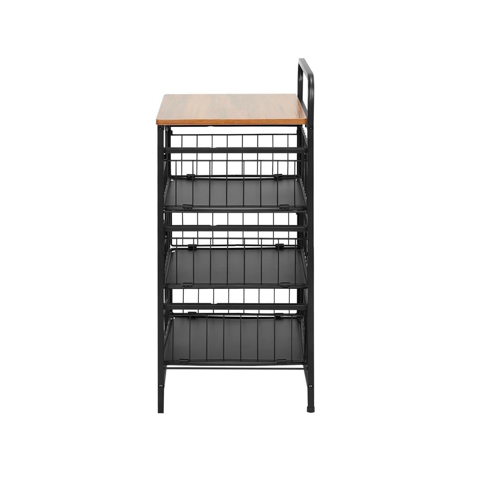 ชั้นลิ้นชัก 3 ชั้น พร้อม TOP ไม้ STACKO URBAN 40X32X69 ซม. สีดำ