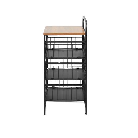 ชั้นลิ้นชัก 3 ชั้น พร้อม TOP ไม้ STACKO URBAN 40X32X69 ซม. สีดำ_3