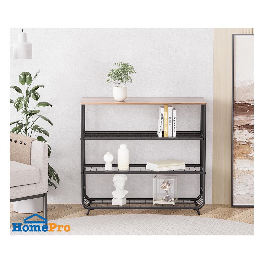 ชั้นรองเท้า 3 ชั้น พร้อม TOP ไม้ STACKO URBAN 75X30X68 ซม. สีดำ