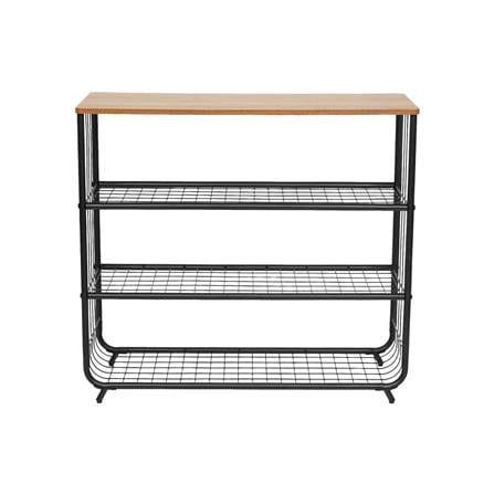 ชั้นรองเท้า 3 ชั้น พร้อม TOP ไม้ STACKO URBAN 75X30X68 ซม. สีดำ_2