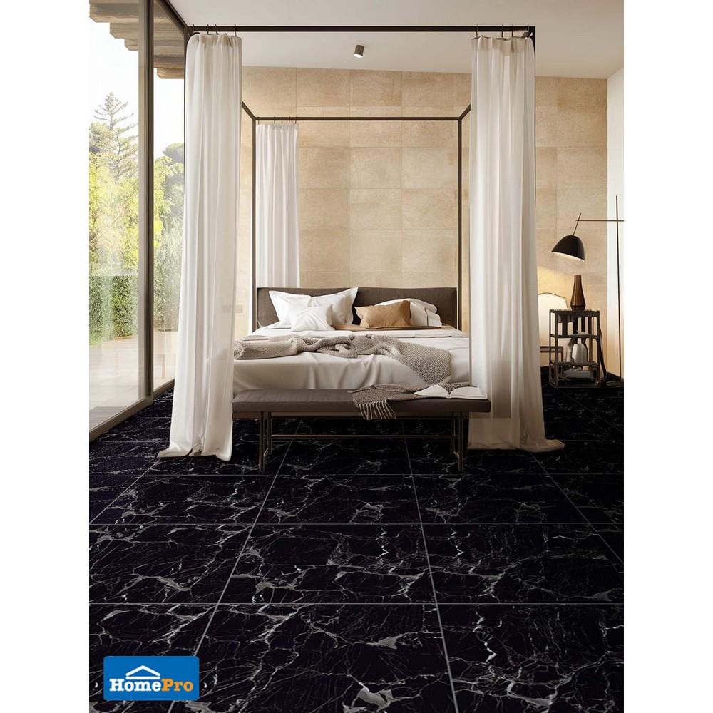 กระเบื้องพื้นพอร์ซเลน 60x60 ซม. DURAGRES ทิโวลี่ แบล็ค A 1.44 ตร.ม.