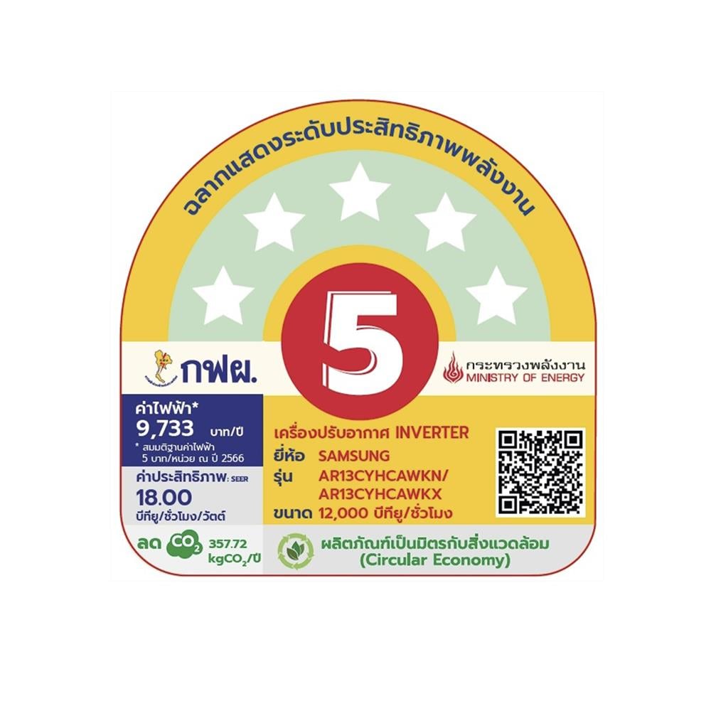 แอร์ผนัง SAMSUNG AR13CYHCAWKNST 12,000 บีทียู อินเวอร์เตอร์