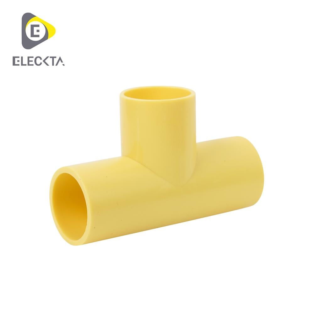 ข้อต่อ 3 ทาง ELECKTA 3/8 นิ้ว สีเหลือง (แพ็ก 4 ชิ้น)