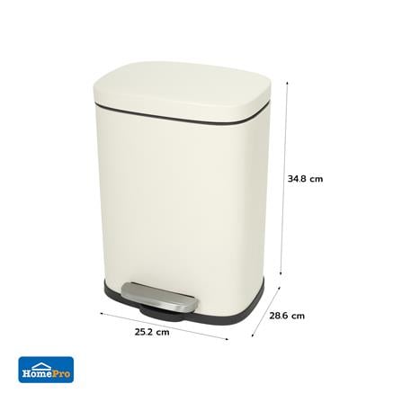 ถังขยะเหยียบเหลี่ยม ACCO TAFIA 12 ลิตร สีครีม_7