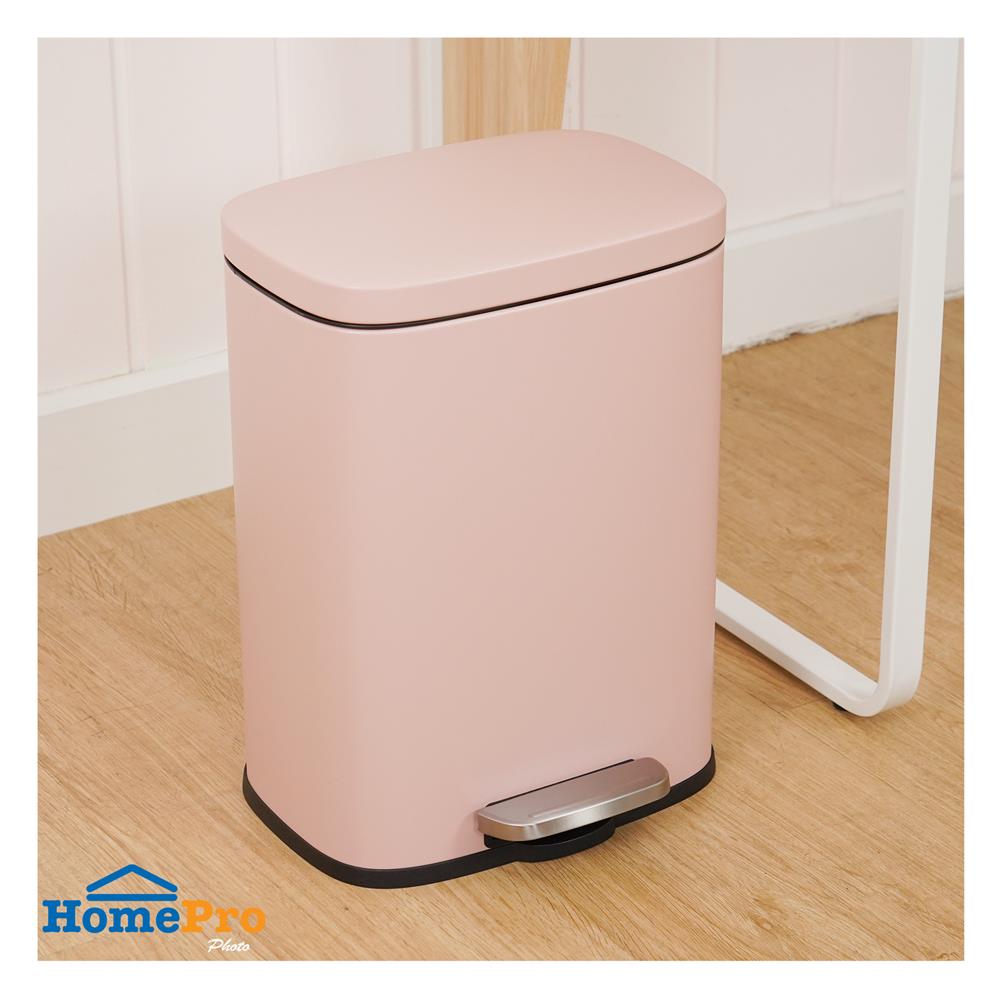ถังขยะเหยียบเหลี่ยม ACCO TAFIA 12 ลิตร สีชมพู
