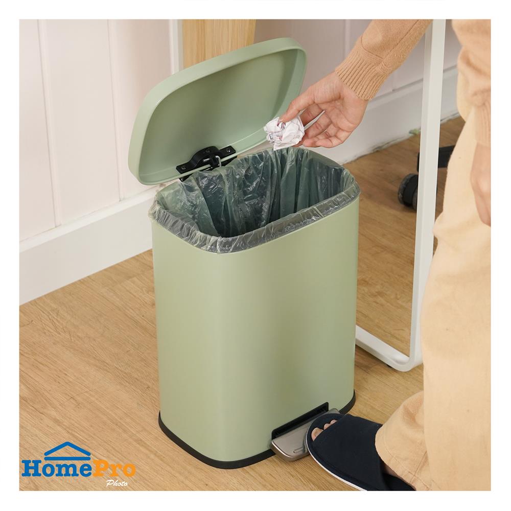 ถังขยะเหยียบเหลี่ยม ACCO TAFIA 12 ลิตร สีเขียว