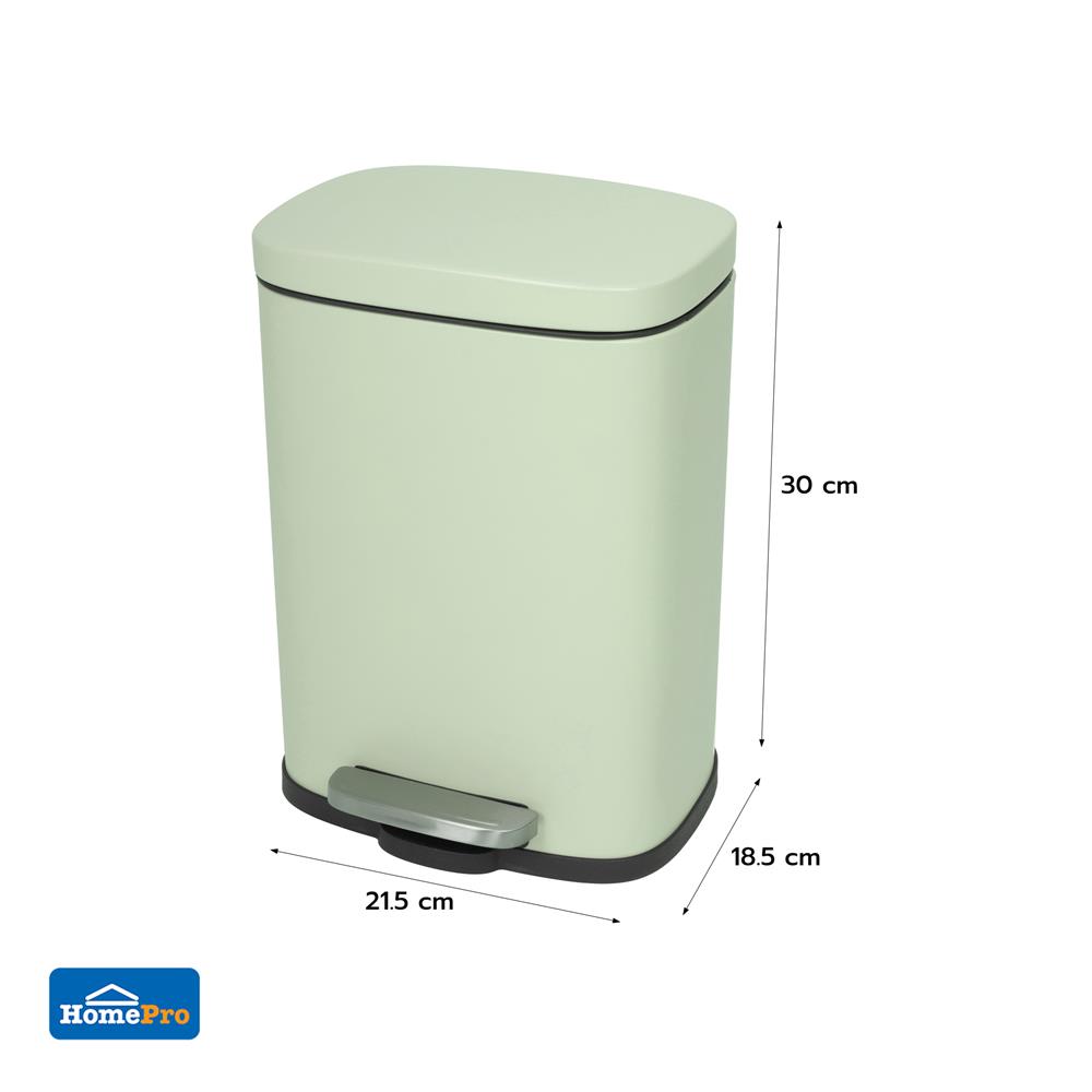 ถังขยะเหยียบเหลี่ยม ACCO TAFIA 5 ลิตร สีเขียว