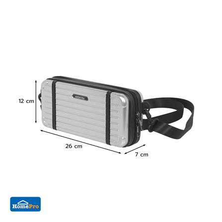 กระเป๋าสะพาย 26 ซม. AVENTRA BOSTON สีเงิน_7