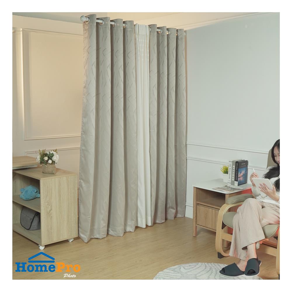 ผ้าม่าน EYELET HOME LIVING STYLE YORK UV 145X220 ซม. สีน้ำตาล