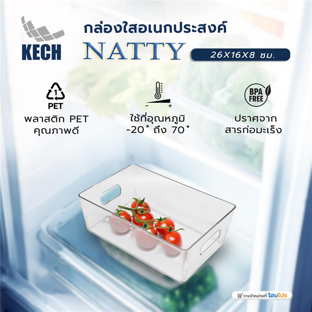 กล่องใสอเนกประสงค์ KECH NATTY 26X16X8 ซม.
