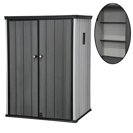 ตู้เก็บของกลางแจ้ง SPRING MA SHU 142X115 ซม. สีเทา/ดำ_0