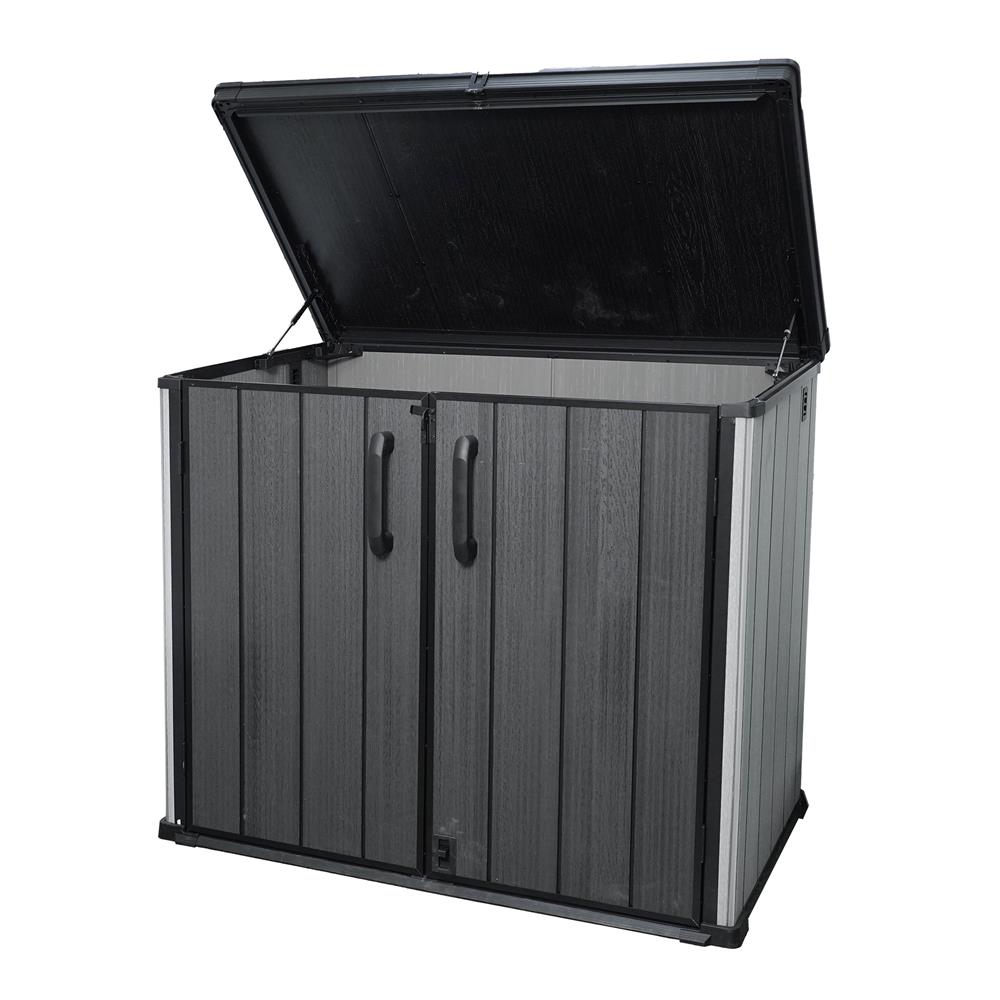 ตู้เก็บของกลางแจ้ง SPRING MA SHU 140X84 ซม. สีเทา/ดำ