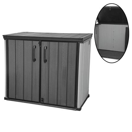 ตู้เก็บของกลางแจ้ง SPRING MA SHU 140X84 ซม. สีเทา/ดำ_0