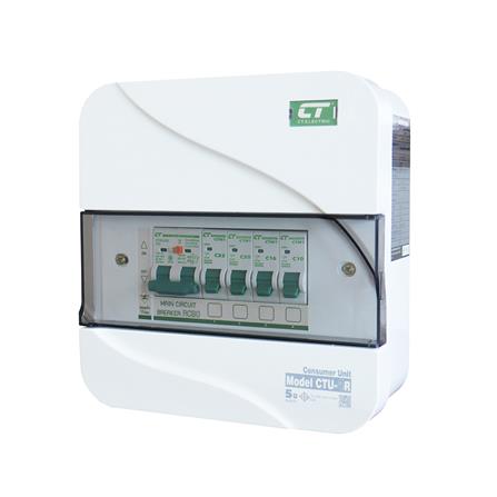 ตู้คอนซูมเมอร์ยูนิต 4 ช่อง พร้อมกันไฟรั่ว/ไฟดูด CT ELECTRIC CTU-4R 32 แอมป์ สีขาว_1