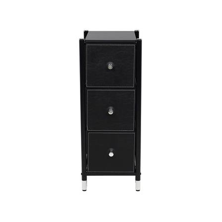 ชั้นลิ้นชักหนัง 3 ชั้น STACKO LUZZO 29X35X77.3 ซม. สีดำ_2