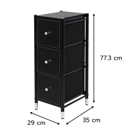 ชั้นลิ้นชักหนัง 3 ชั้น STACKO LUZZO 29X35X77.3 ซม. สีดำ_9