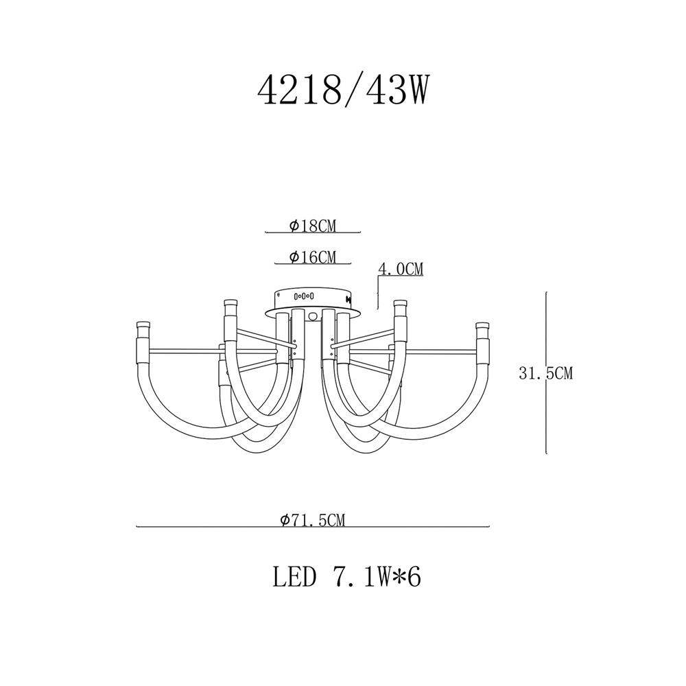 ไฟถาด LED CARINI 4218/43W 43 วัตต์ DAYLIGHT/COOL WHITE/WARM WHITE สีขาว/เงิน 6 หัว