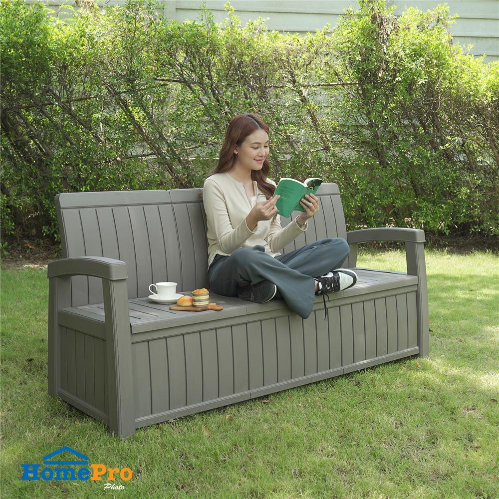 ม้านั่งเก็บของกลางแจ้ง 3 ที่นั่ง SPRING PORTOLA สีน้ำตาลอ่อน