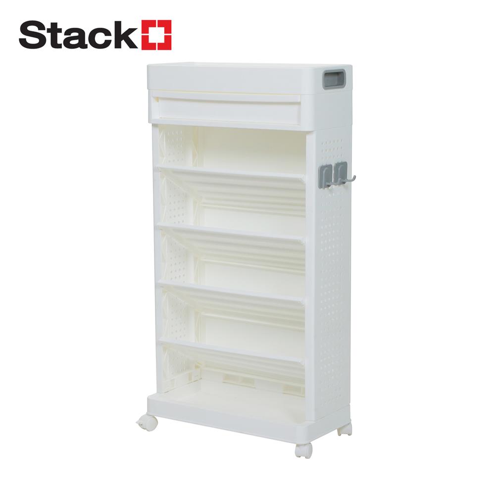 ชั้นวางหนังสือ 5 ชั้น STACKO TORI 40X18X77 ซม. สีขาว_0