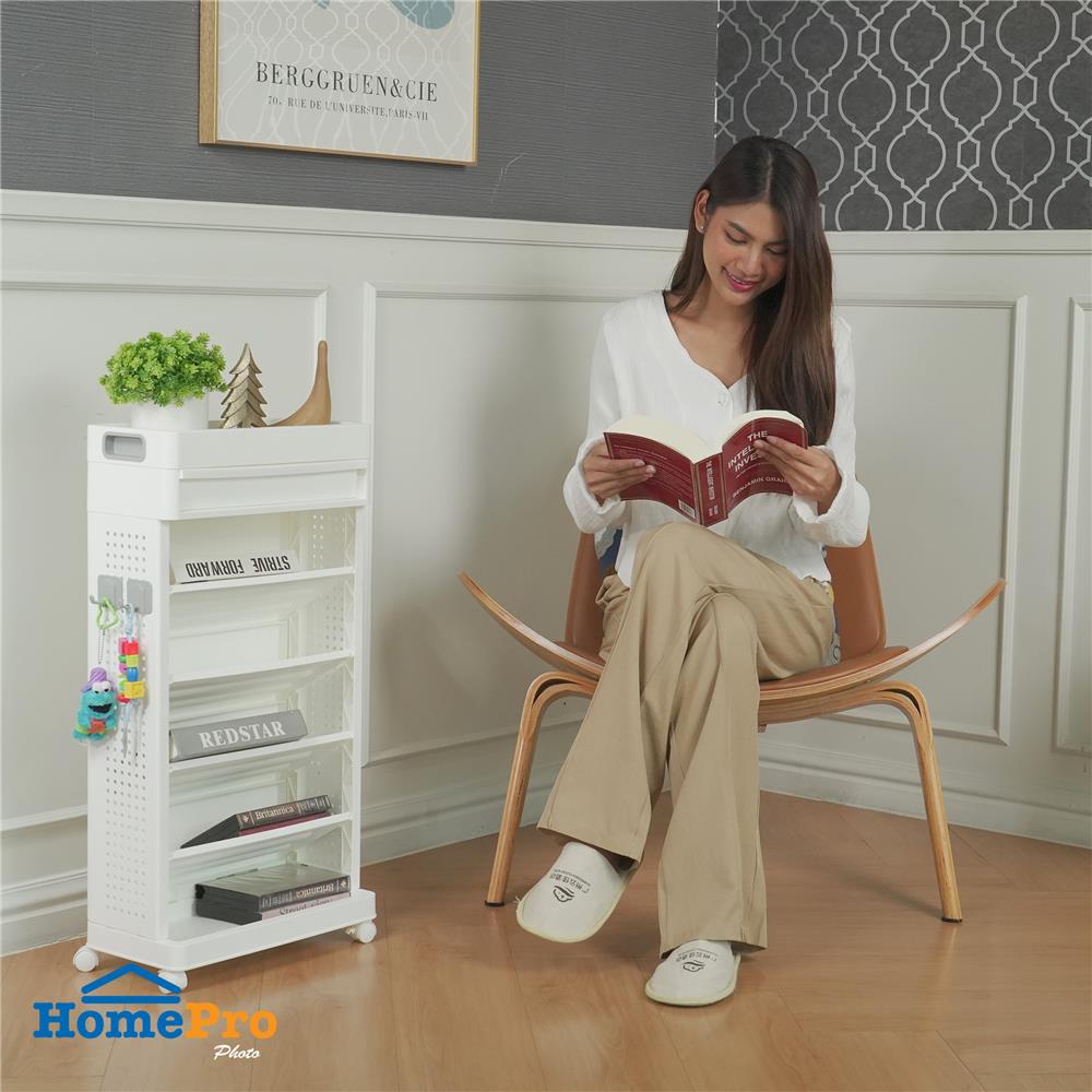 ชั้นวางหนังสือ 5 ชั้น STACKO TORI 40X18X77 ซม. สีขาว