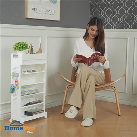 ชั้นวางหนังสือ 5 ชั้น STACKO TORI 40X18X77 ซม. สีขาว_11