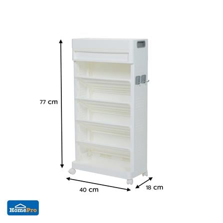 ชั้นวางหนังสือ 5 ชั้น STACKO TORI 40X18X77 ซม. สีขาว_13