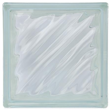 อิฐแก้ว 19x19x8 ซม. ช้างแก้ว แก้วคลื่นสมุทร สีใส_0