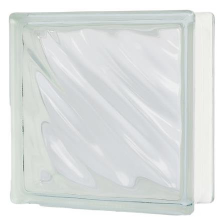 อิฐแก้ว 19x19x8 ซม. ช้างแก้ว แก้วคลื่นสมุทร สีใส_1