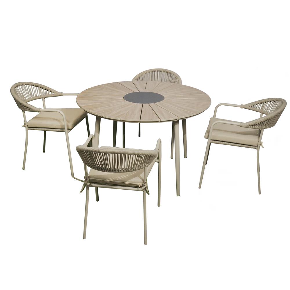 ชุดสนาม 4 ที่นั่ง SPRING SACHA สีน้ำตาล