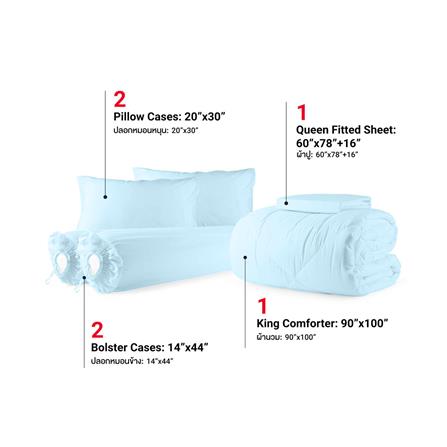 ชุดผ้าปูที่นอน 5 ฟุต (ชุด 6 ชิ้น) FROLINA COTTON BREEZE CBSF004_2