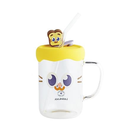 แก้วน้ำ 500 มล. LOCKNLOCK CAFE GLASS BOTTLE สีเหลือง_0