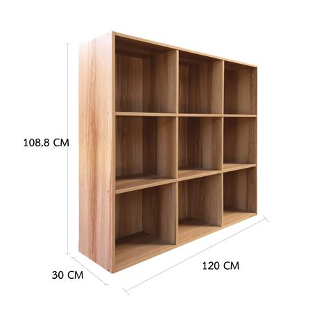 ชั้นวางของทึบ 9 ช่อง FURDINI FINE 120 ซม. ลายไม้_6