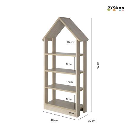 ชั้นวางของโล่งสำหรับเด็ก 4 ชั้น OYAKOO STELLA HOME 48 ซม. สีโอ๊ค_4