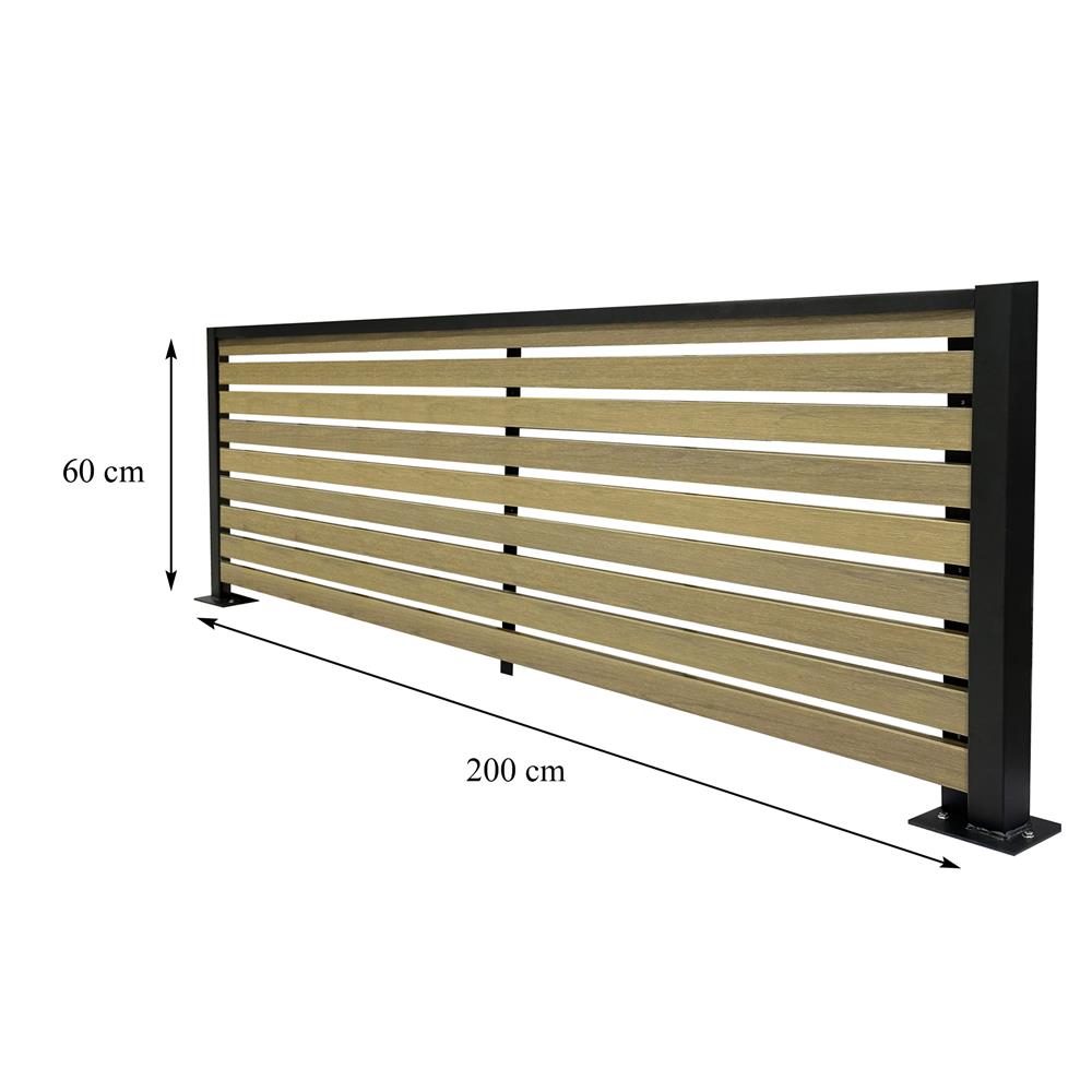 รั้วบังตาโปร่ง SUNSHIELD SET A S90 0.6x2 ม. สีโอ๊ค