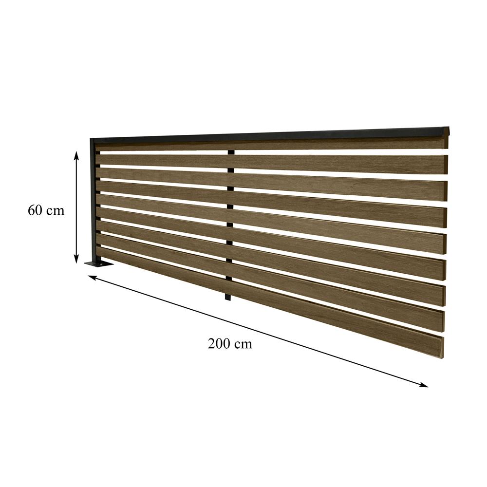 รั้วบังตาโปร่ง SUNSHIELD SET-B S90 0.6x2 ม. สีวอลนัท