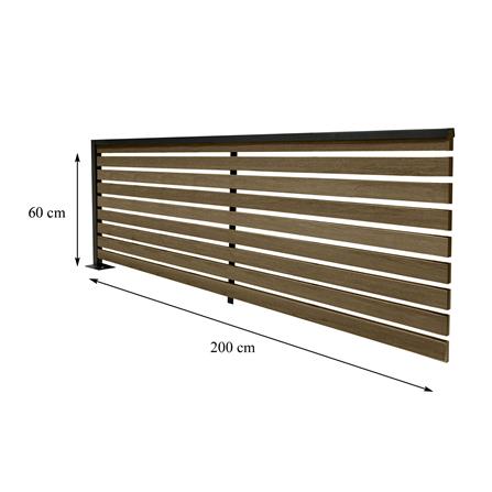 รั้วบังตาโปร่ง SUNSHIELD SET-B S90 0.6x2 ม. สีวอลนัท_3