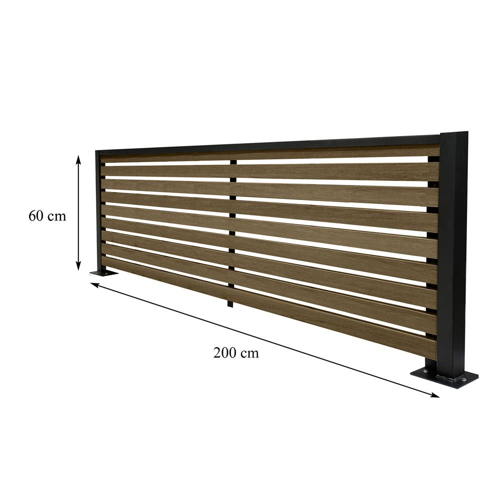 รั้วบังตาโปร่ง SUNSHIELD SET A S90 0.6x2 ม. สีวอลนัท