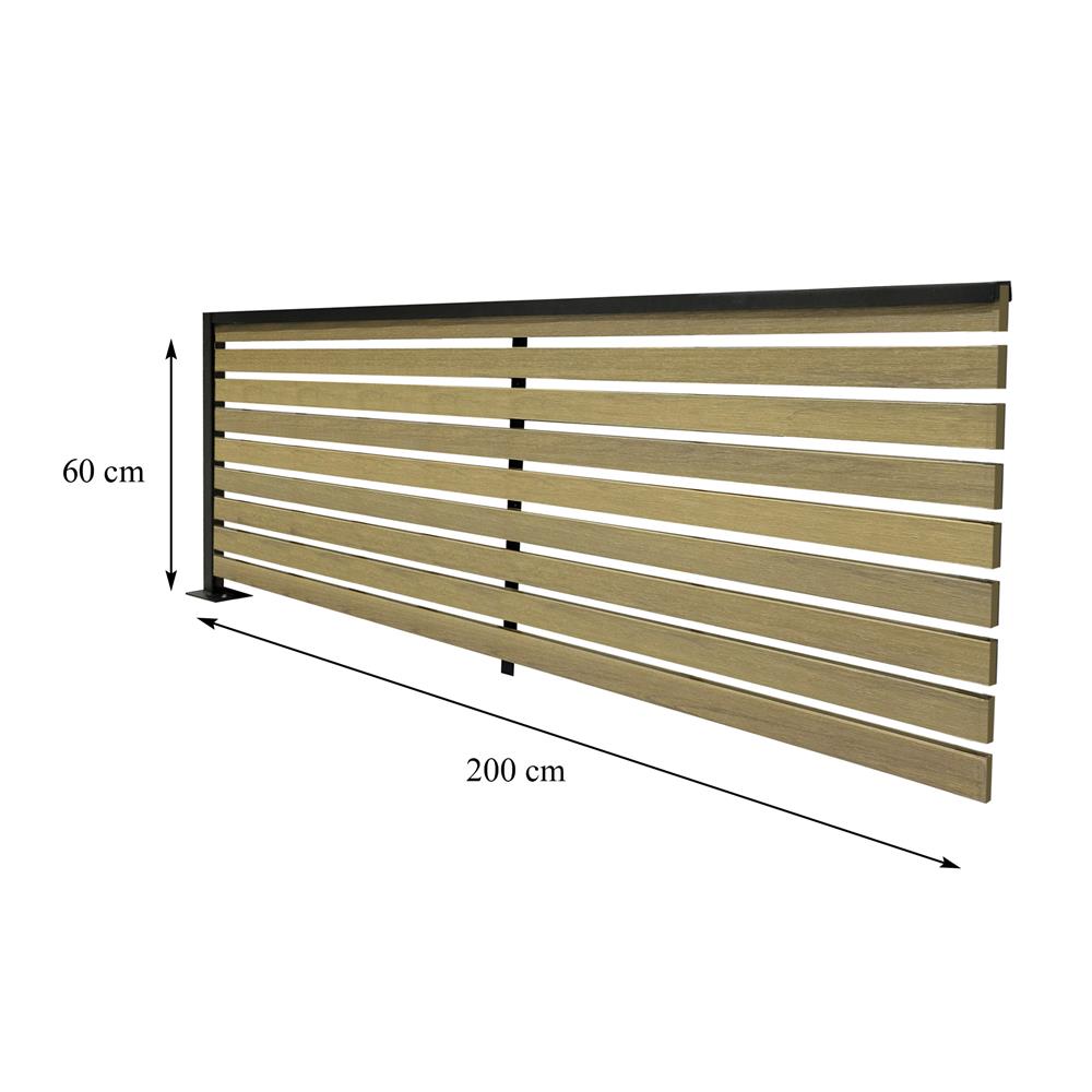 รั้วบังตาโปร่ง SUNSHIELD SET-B S90 0.6x2 ม. สีโอ๊ค