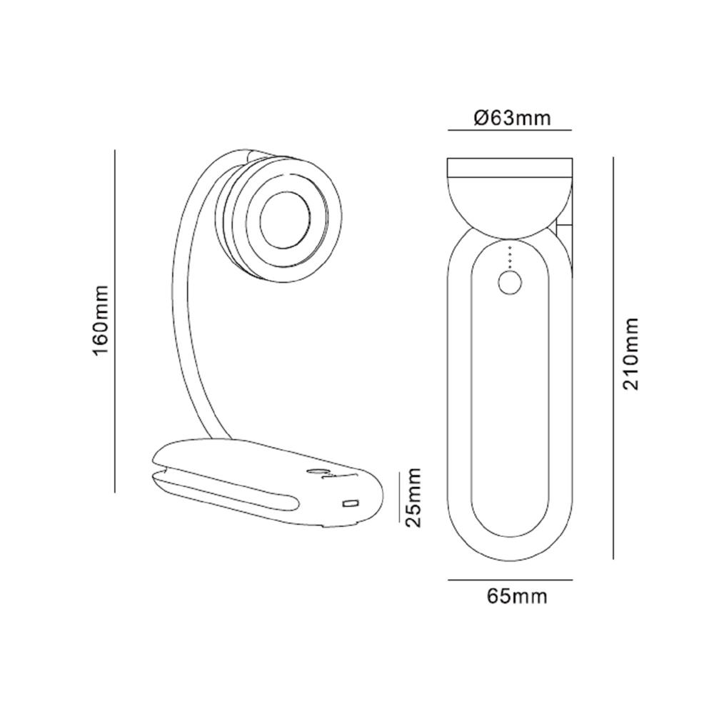 ไฟอ่านหนังสือ LED CARINI MT15-3686BK 5 วัตต์ สีดำ