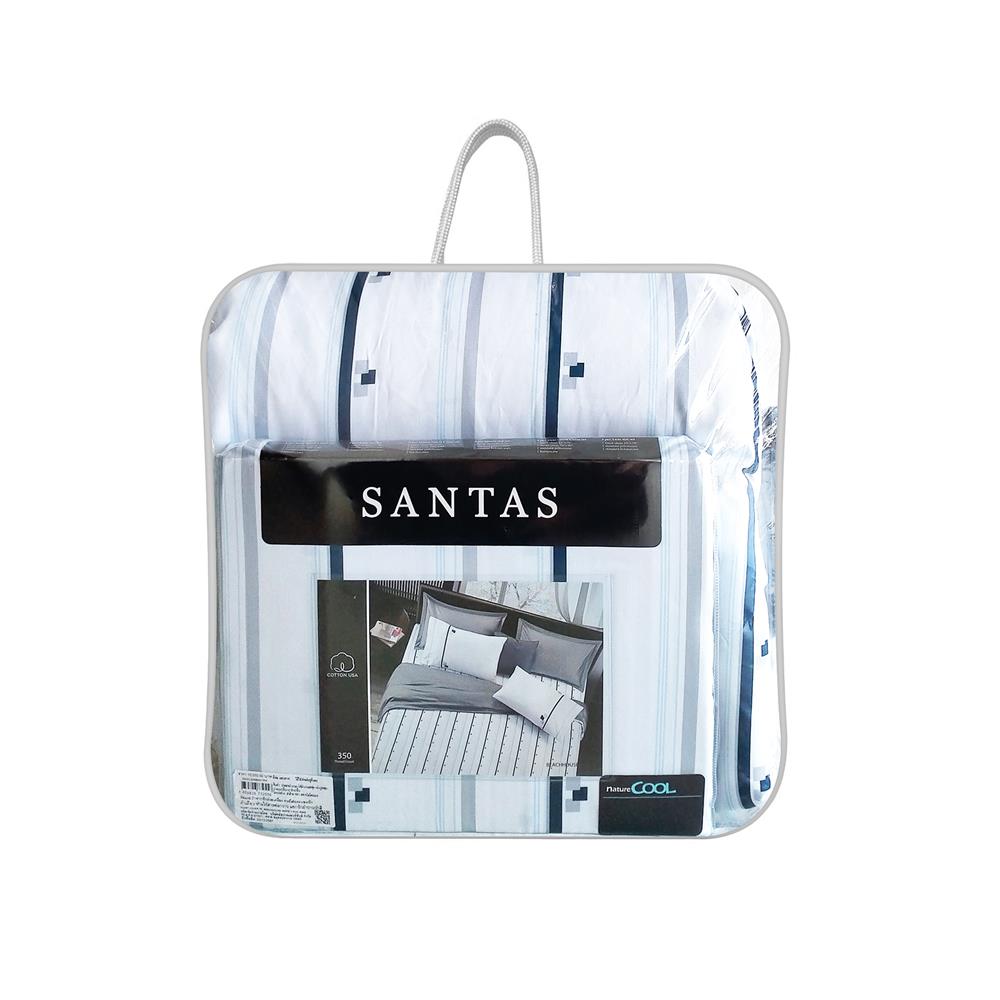 ชุดผ้าปูที่นอน 6 ฟุต (ชุด 7 ชิ้น) SANTAS COTTON USA BEACHHOUSE WH
