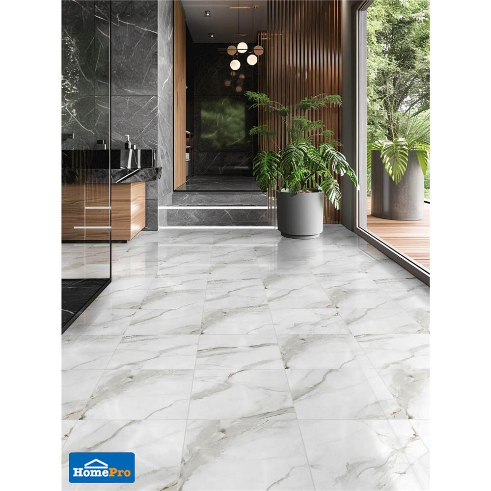 กระเบื้องพื้นพอร์ซเลน 60x60 ซม. CERGRES นิโคล่า ไวท์ A 1.44 ตร.ม.