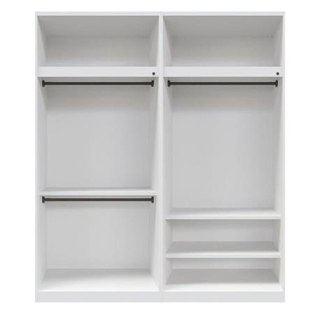 ตู้เสื้อผ้า 4 บานเปิด SB FURNITURE WARDROBE PLUS 59060310 200 ซม. สีขาว_1