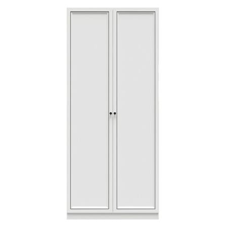ตู้เสื้อผ้า 2 บานเปิด SB FURNITURE WARDROBE PLUS 59060306 100 ซม. สีขาว_0