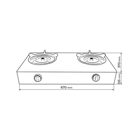 เตาแก๊สตั้งโต๊ะ 2 หัวแก๊ส LINEA GML2G TOPGLASS_3