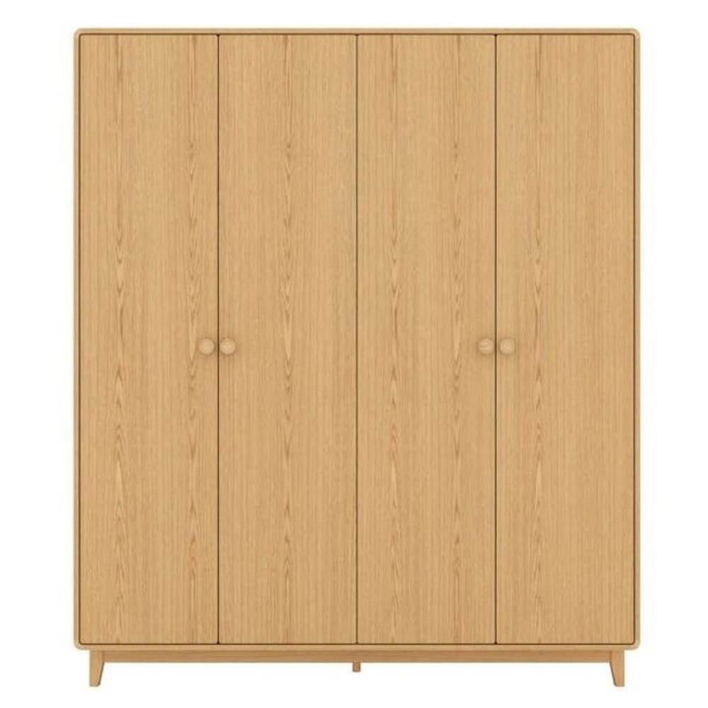 ตู้เสื้อผ้า 4 บานเปิด SB FURNITURE HAGI 19217668 196 ซม. สี MONACO OAK