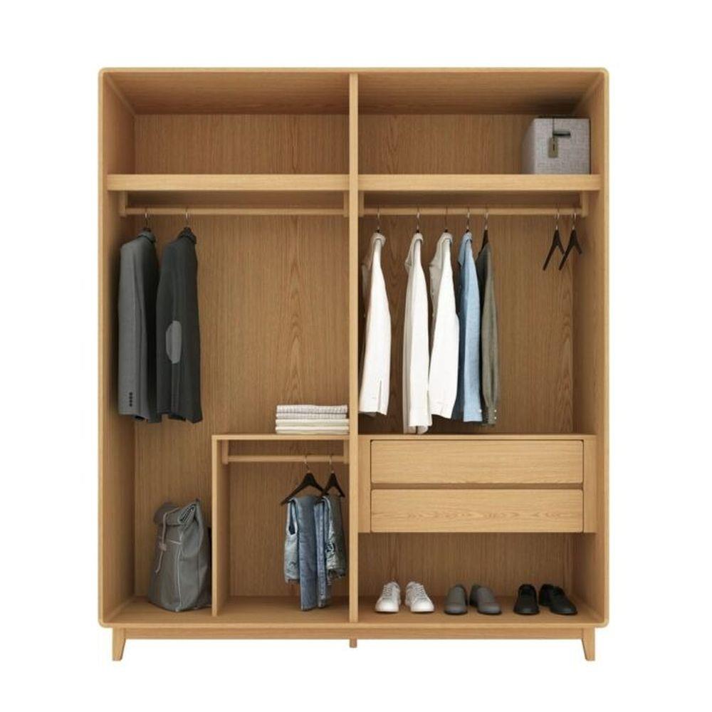 ตู้เสื้อผ้า 4 บานเปิด SB FURNITURE HAGI 19217668 196 ซม. สี MONACO OAK