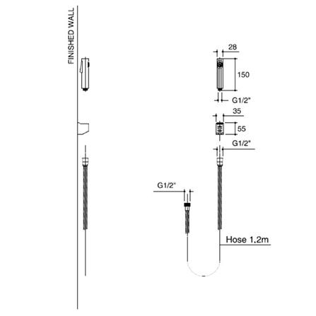 สายฉีดชำระครบชุด KOHLER K-98100X-B-BL สีดำ_2