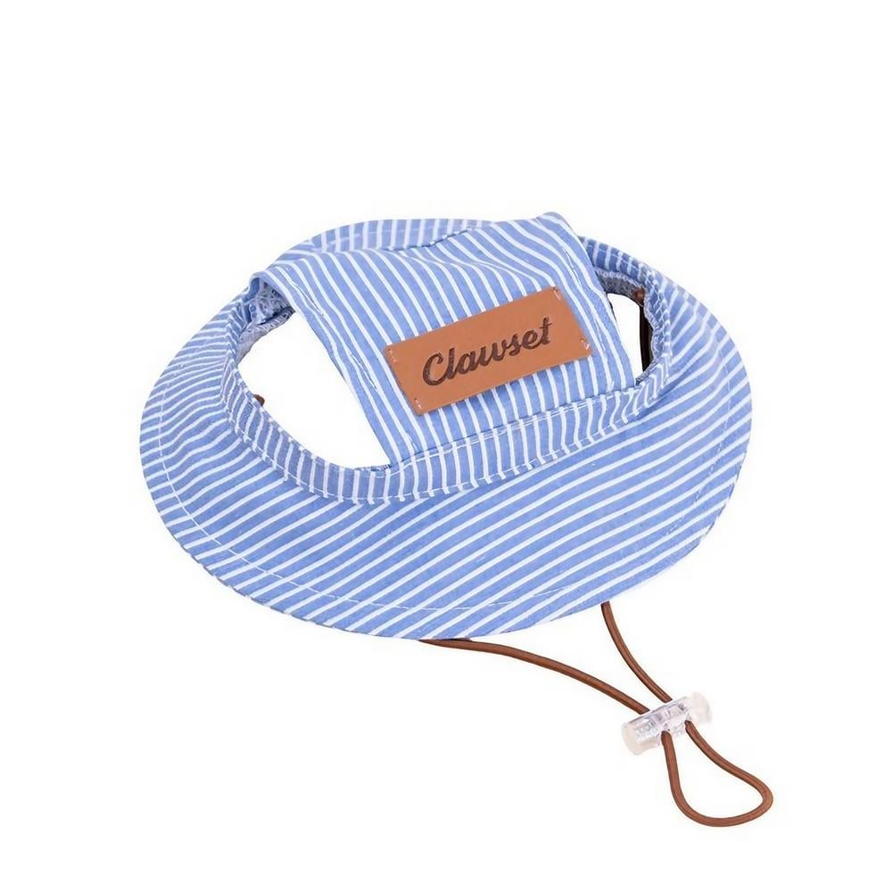 หมวกสัตว์เลี้ยง CLAWSET DENIM ลายทาง ไซซ์ 2XL สีฟ้า