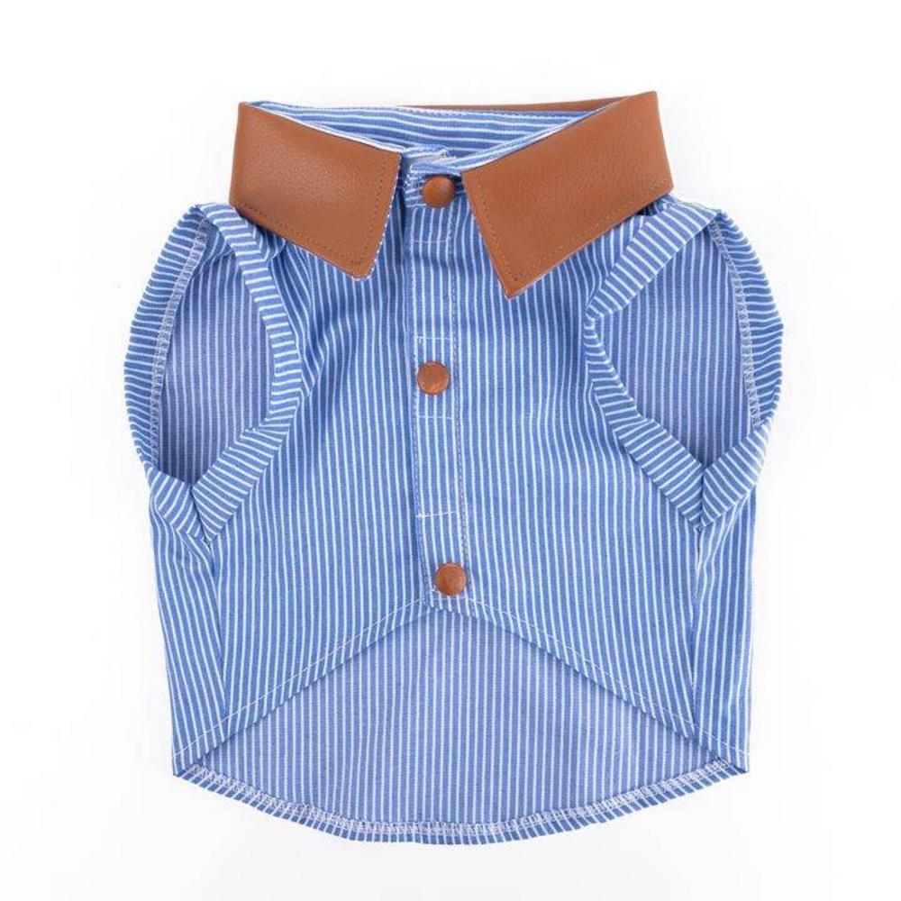 เสื้อสัตว์เลี้ยง CLAWSET DENIM ปกหนัง ไซซ์ 2XL สีฟ้า